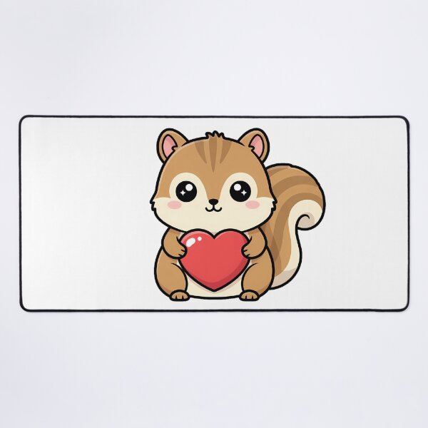 Item preview, Cute Kawaii Squirrel Holding Heart Cartoon Illustration designed and sold by Cute Stickers Machine.