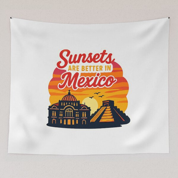 Item preview, Sunsets Are Better in Mexico Adventure Vintage Travel designed and sold by Retro-Anime9.