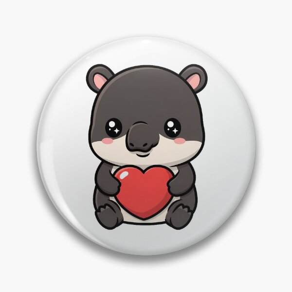 Item preview, Cute Kawaii Tapir Holding Heart Cartoon Illustration designed and sold by Cute Stickers Machine.