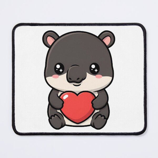 Item preview, Cute Kawaii Tapir Holding Heart Cartoon Illustration designed and sold by Cute Stickers Machine.