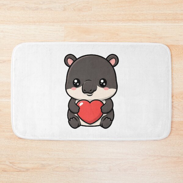 Item preview, Cute Kawaii Tapir Holding Heart Cartoon Illustration designed and sold by Cute Stickers Machine.