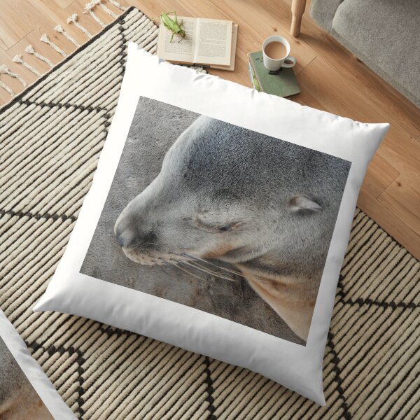 Sleeping Seal on the Shore Floor Pillow