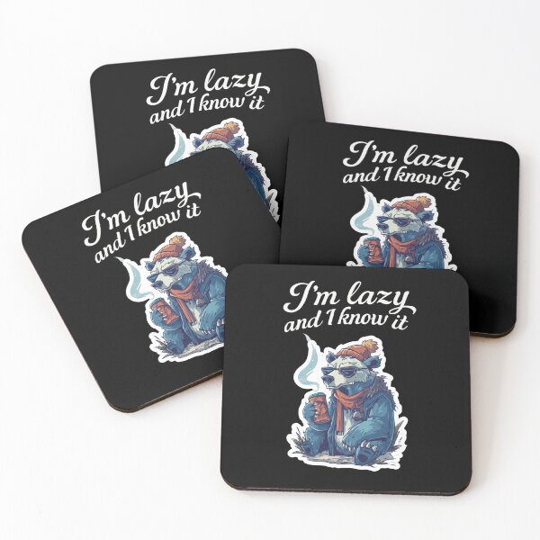 Item preview, Lazy Bear With Coffee – I Am Lazy and I Know It Sleepy Coffee Bear Lazy Mood designed and sold by KZurHTPC.
