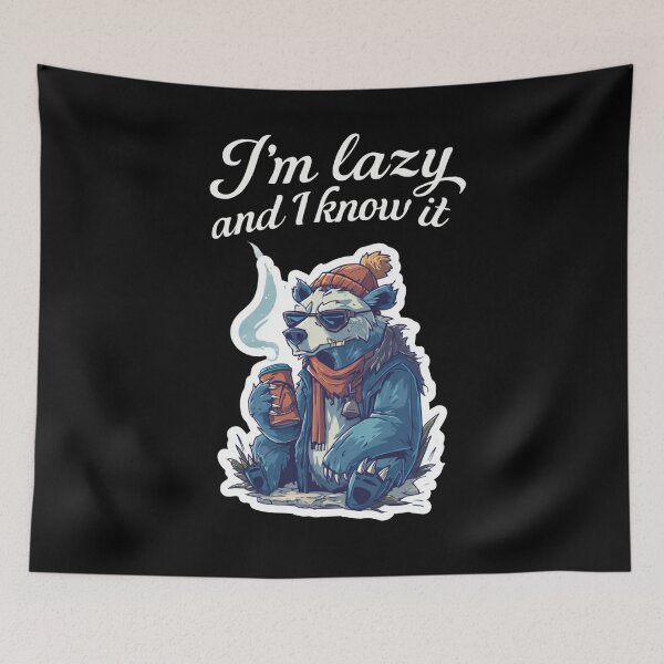 Item preview, Lazy Bear With Coffee – I Am Lazy and I Know It Sleepy Coffee Bear Lazy Mood designed and sold by KZurHTPC.