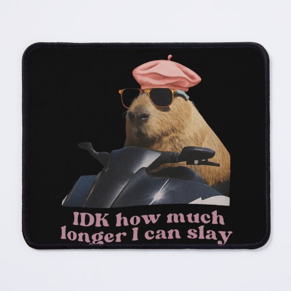 Item preview, IDK How Much Longer I Can Slay – Funny Capybara Meme Art with Beret, Sunglasses and Scooter Vibes designed and sold by love3617.