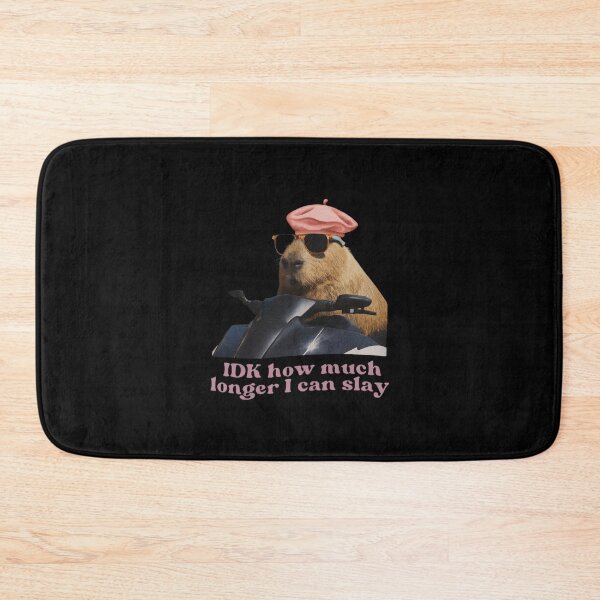 Item preview, IDK How Much Longer I Can Slay – Funny Capybara Meme Art with Beret, Sunglasses and Scooter Vibes designed and sold by love3617.