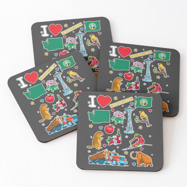 Item preview, I Love Washington State Mega Sticker Pack | Iconic Pacific Northwest Pride designed and sold by mashmosh.