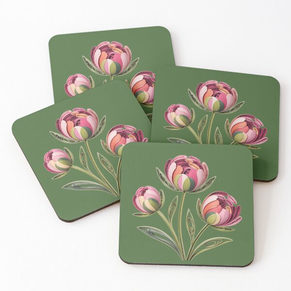 Item preview, Peonies in quilling style. designed and sold by elegantpaterns.