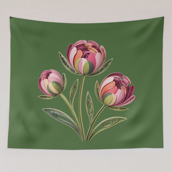 Item preview, Peonies in quilling style. designed and sold by elegantpaterns.