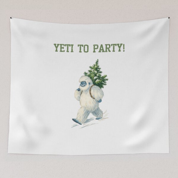 Item preview, Yeti to Party! – Funny Christmas Yeti Carrying a Tree designed and sold by Kindloom.