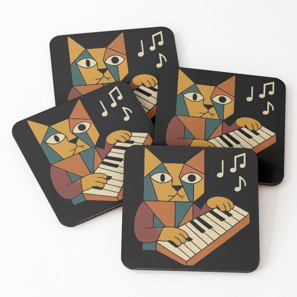 Item preview, Cubist Cat Musician T-Shirt designed and sold by FelineGrooveArt.