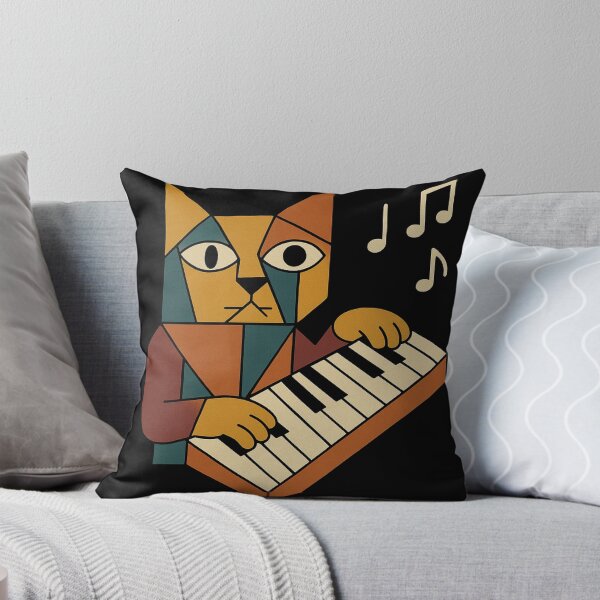 Item preview, Cubist Cat Musician T-Shirt designed and sold by FelineGrooveArt.