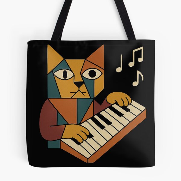 Item preview, Cubist Cat Musician T-Shirt designed and sold by FelineGrooveArt.