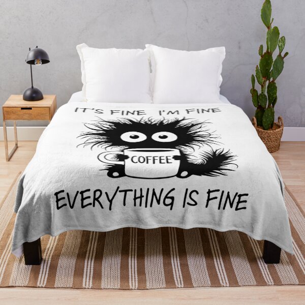 Item preview, It’s Fine I’m Fine Everything Is Fine Coffee, Funny Chaotic Creature Humor Gift, Caffeine Stress Relief Graphic Tee designed and sold by saloui.