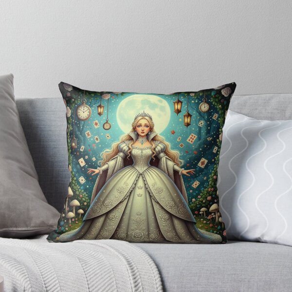 Item preview, White Queen Ethereal Fantasy Art Print - High Detail Pop Surrealism Through the Looking Glass Painting designed and sold by Art's Diner.