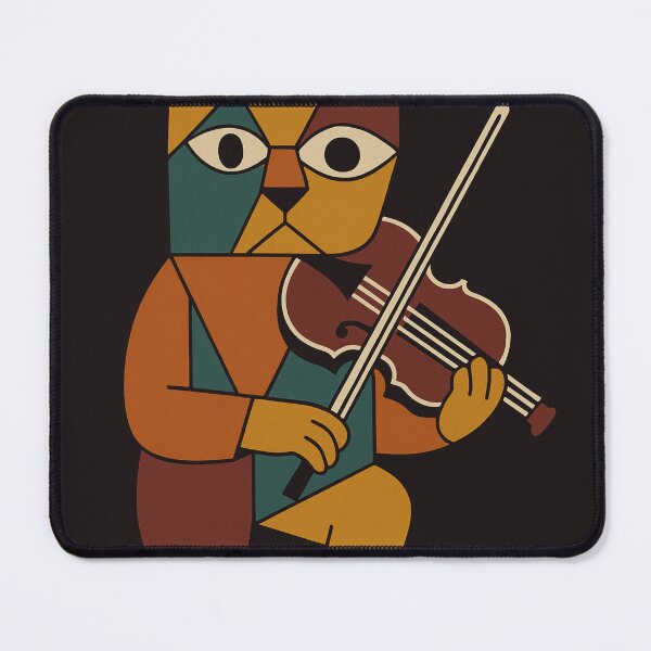 Item preview, Cubist Jazz Cat Poster – Abstract Saxophone Music Wall Art designed and sold by FelineGrooveArt.