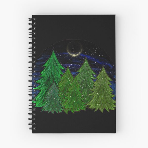 Item preview, Christmas coniferous forest during a lunar eclipse designed and sold by Lovelalaland.