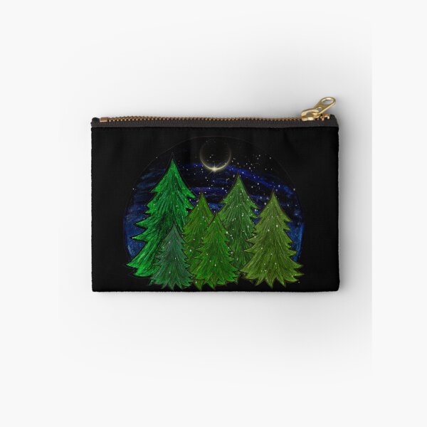 Item preview, Christmas coniferous forest during a lunar eclipse designed and sold by Lovelalaland.
