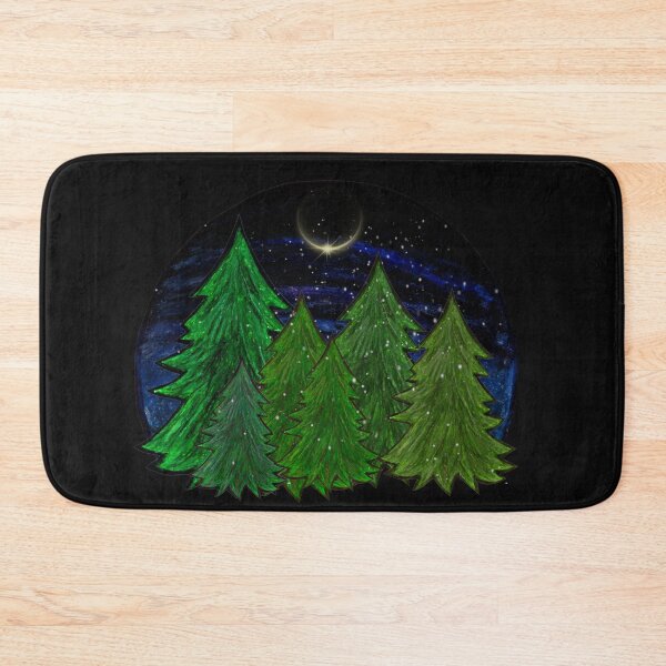 Item preview, Christmas coniferous forest during a lunar eclipse designed and sold by Lovelalaland.