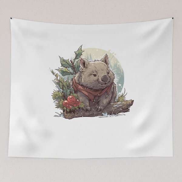 Item preview, Cute Winter Wombat – Festive Mood Christmas Vibes Design designed and sold by KZurHTPC.