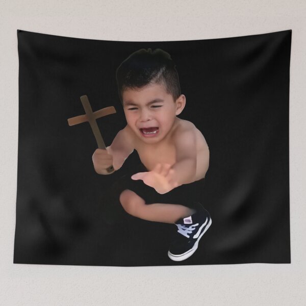 Item preview, Crying child with a cross, I rebuke you Meme designed and sold by NF Designs Studio DTF.