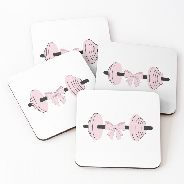 Item preview, Pink Barbell with Bow – Feminine Strength Fitness Illustration designed and sold by LamiaTees.