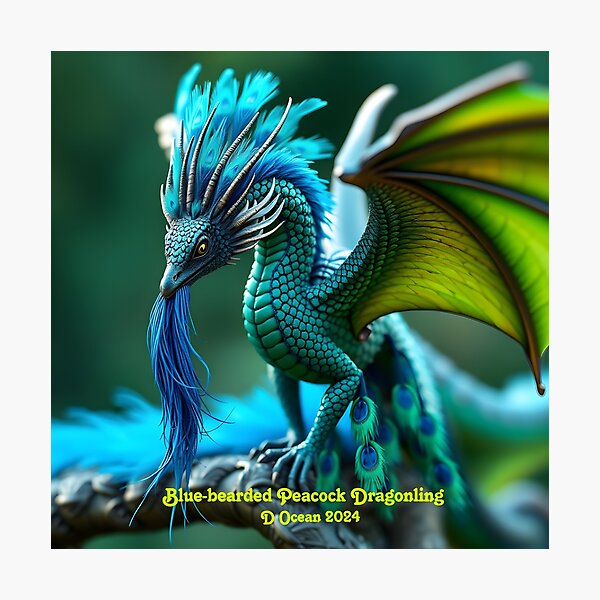 Item preview, Blue-Bearded Peacock Dragonling designed and sold by Oceandiana.