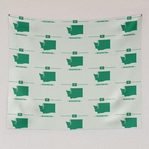 Item preview, The Evergreen State Pride, Washington Map Silhouette and Flag designed and sold by mashmosh.