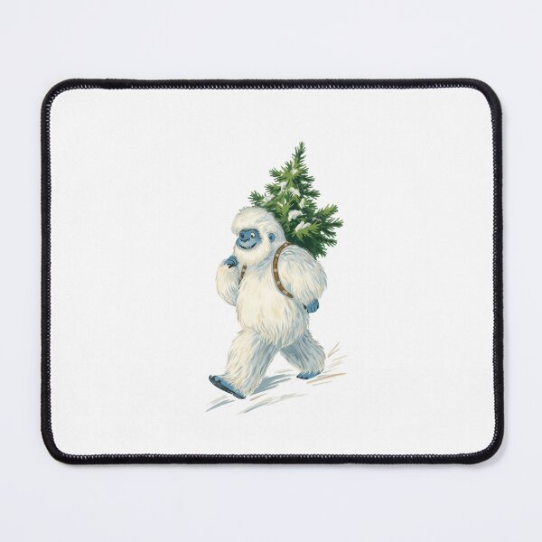 Item preview, Christmas Yeti with Tree – Cozy Winter Illustration designed and sold by Kindloom.