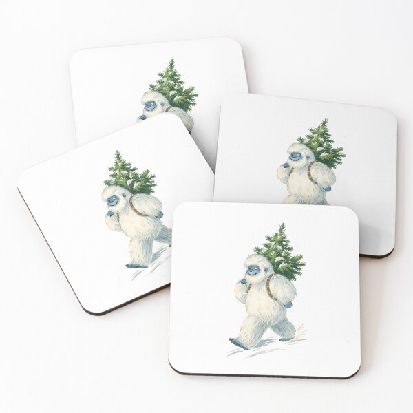 Item preview, Christmas Yeti with Tree – Cozy Winter Illustration designed and sold by Kindloom.