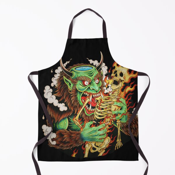 Item preview, Kappa Yokai Demon and Skeleton in Flames designed and sold by CoffinsArt.