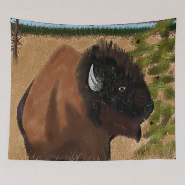 Item preview, Grand Tetons Bison designed and sold by Anne's Drawing and Design.