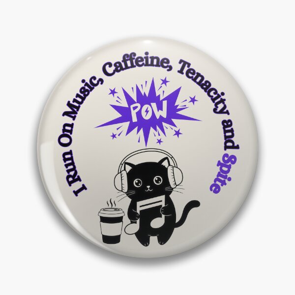 Item preview, I Run On Music, Caffeine, Tenacity and Spite, Purple designed and sold by Nightshade Pixie Creations.