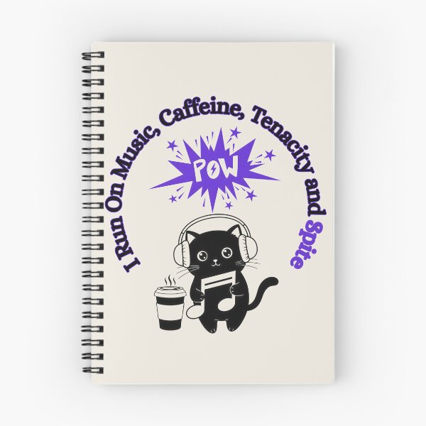 Item preview, I Run On Music, Caffeine, Tenacity and Spite, Purple designed and sold by Nightshade Pixie Creations.