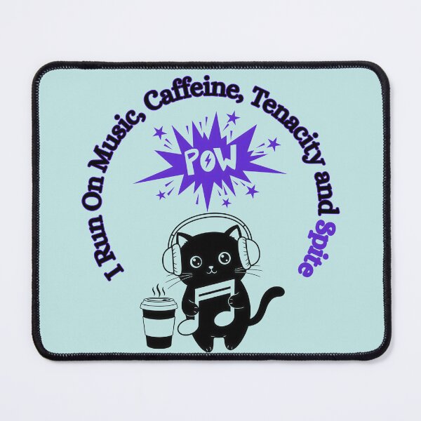 Item preview, I Run On Music, Caffeine, Tenacity and Spite, Purple designed and sold by Nightshade Pixie Creations.