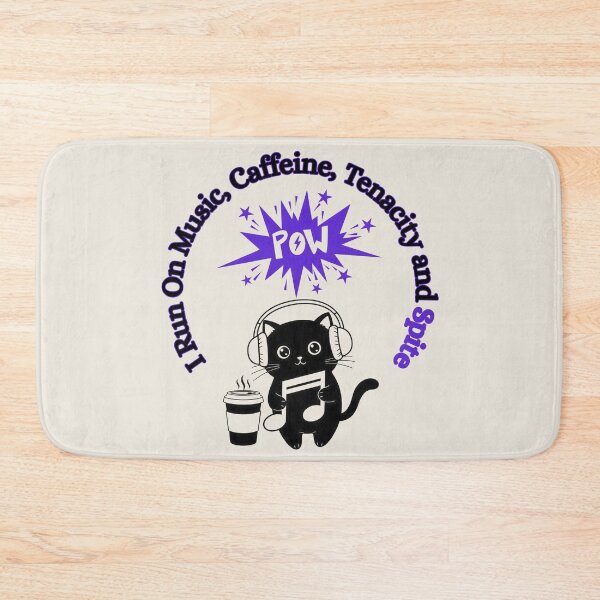 Item preview, I Run On Music, Caffeine, Tenacity and Spite, Purple designed and sold by Nightshade Pixie Creations.