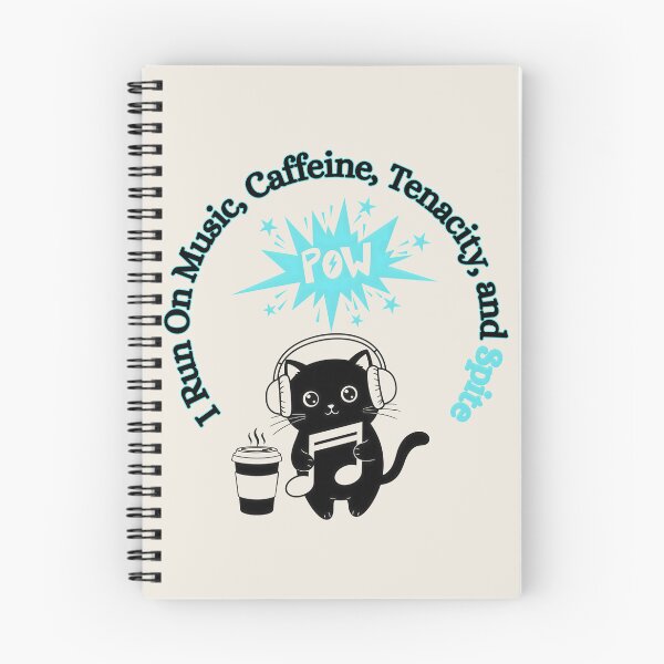 Item preview, I Run On Music, Caffeine, Tenacity and Spite, Teal designed and sold by Nightshade Pixie Creations.