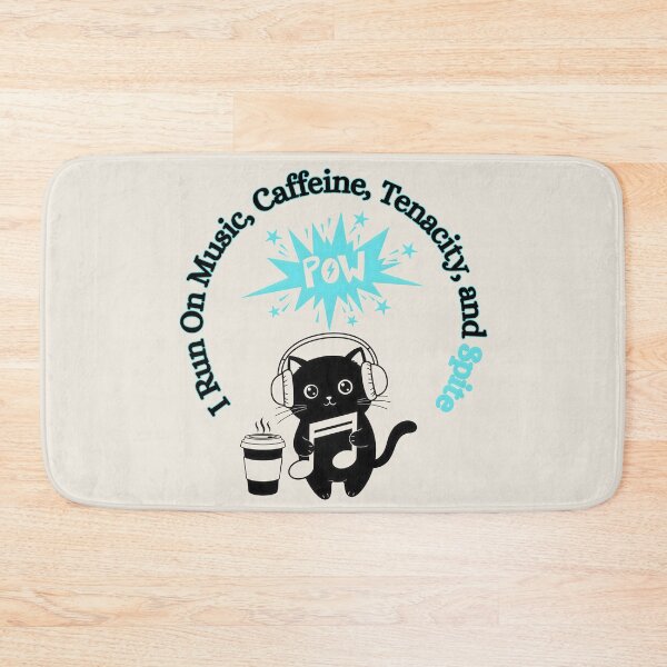 Item preview, I Run On Music, Caffeine, Tenacity and Spite, Teal designed and sold by Nightshade Pixie Creations.