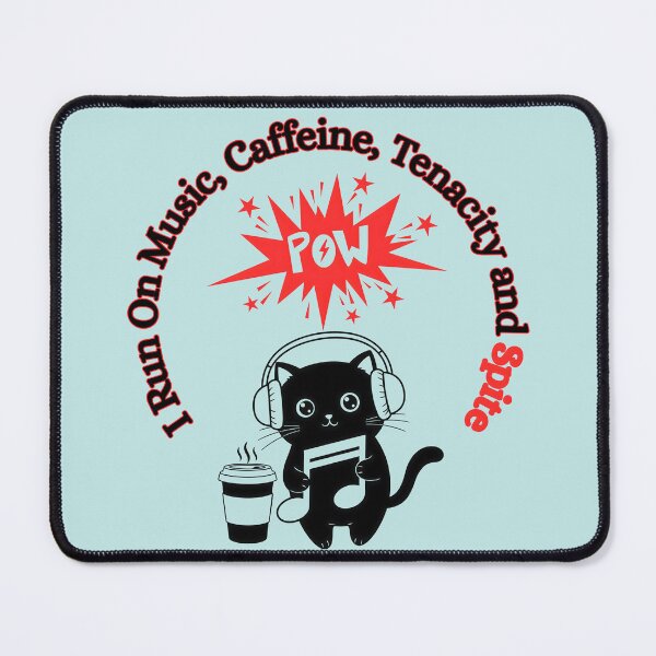 Item preview, I Run On Music, Caffeine, Tenacity and Spite, Red designed and sold by Nightshade Pixie Creations.