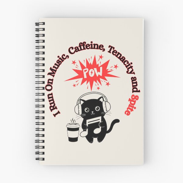 Item preview, I Run On Music, Caffeine, Tenacity and Spite, Red designed and sold by Nightshade Pixie Creations.