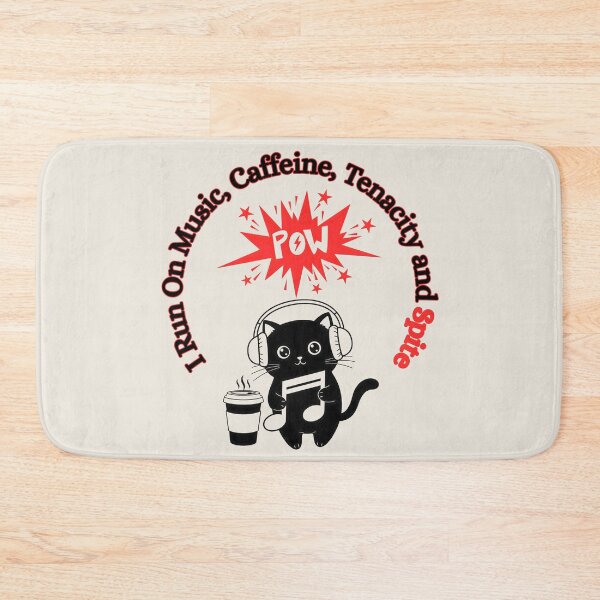 Item preview, I Run On Music, Caffeine, Tenacity and Spite, Red designed and sold by Nightshade Pixie Creations.