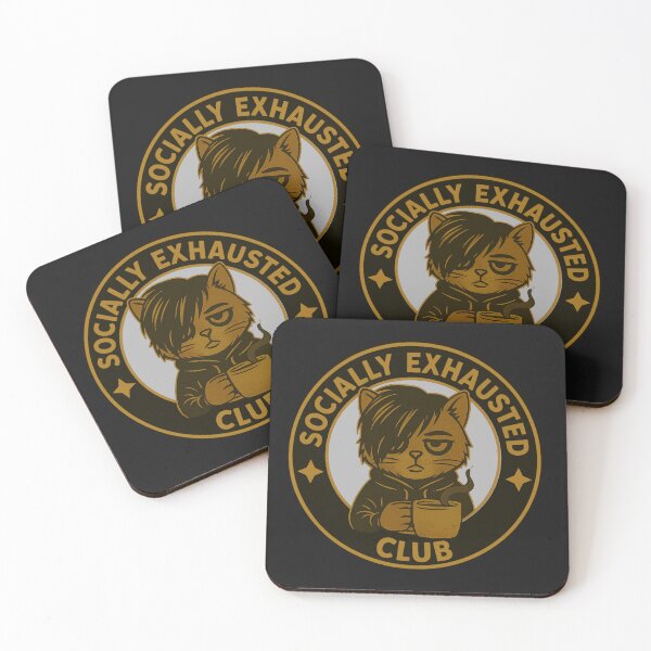 Item preview, Socially Exhausted Club – Emo Cat designed and sold by TytherleyTees.