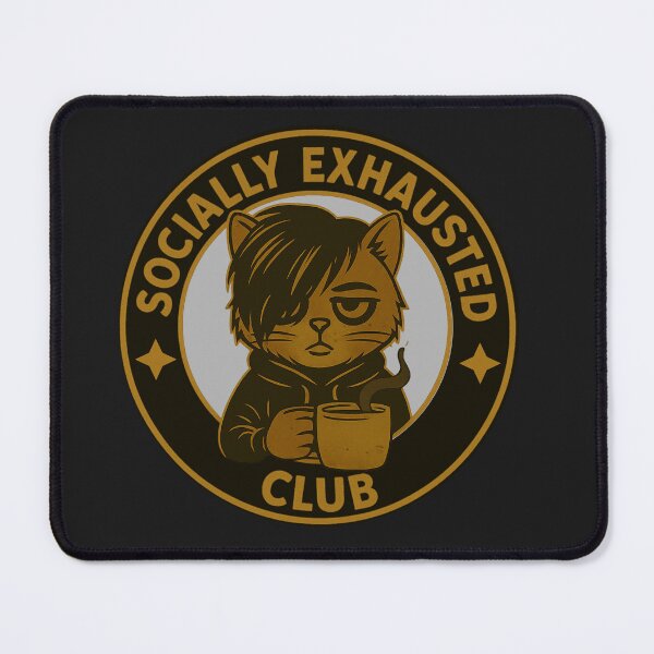 Item preview, Socially Exhausted Club – Emo Cat designed and sold by TytherleyTees.