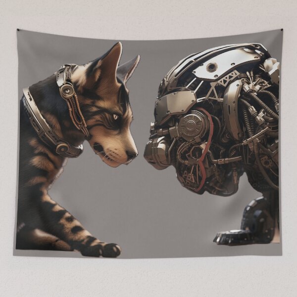 Item preview,  Robo dog vs cat designed and sold by Kat's Design Hub.