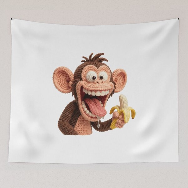Item preview, A happy monkey eats a banana designed and sold by akherhat-horus.