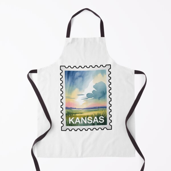 Item preview, Kansas Stamp – Prairie Sky Watercolor Landscape designed and sold by JessArty ⭐⭐⭐⭐⭐.