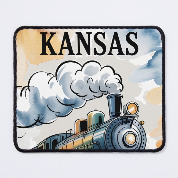 Item preview, Kansas Stamp – Steam Train Prairie Watercolor designed and sold by JessArty ⭐⭐⭐⭐⭐.