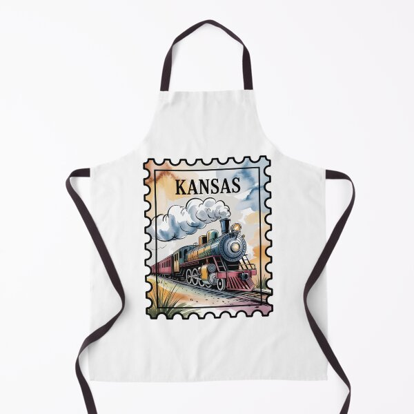 Item preview, Kansas Stamp – Steam Train Prairie Watercolor designed and sold by JessArty ⭐⭐⭐⭐⭐.