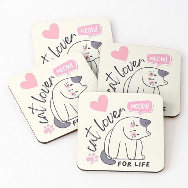 Item preview, Cat Lover for Life - Meow! Pink Heart designed and sold by binspired2shop.
