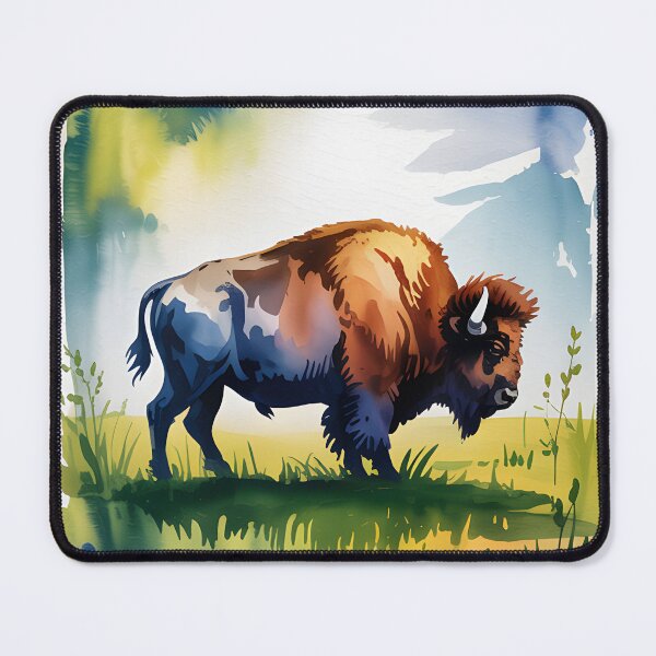Item preview, Kansas Stamp – Prairie Bison Watercolor Art designed and sold by JessArty ⭐⭐⭐⭐⭐.
